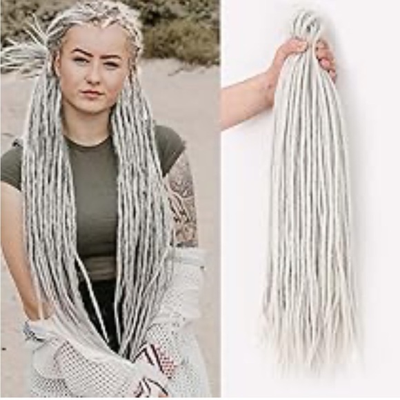 ZRQ Grey Synthetic Dreadlocks Crochet Dreads Boho Style Fake Dreads Synthetic - Picture 1 of 9